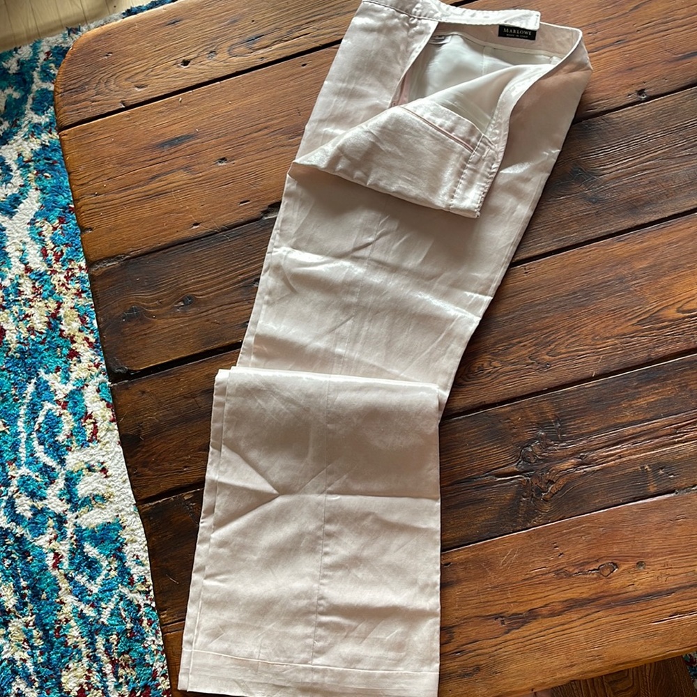 Pink silver linen pants